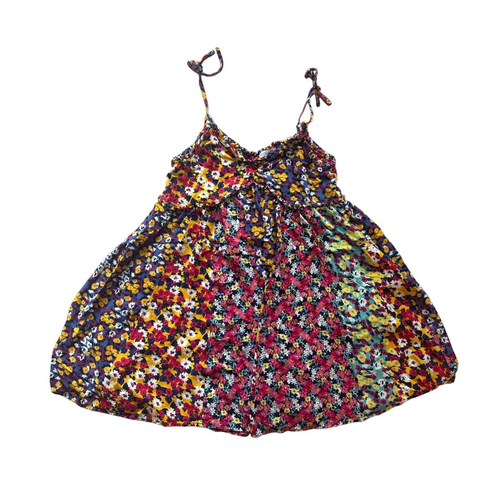 Patrons‎ of Peace Floral Print Mini Dress Tie Strap Sleeveless size XS